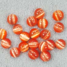 6MM ROUND CABOCHON CAT'S EYE DARK ORANGE(20PCS/BAG)